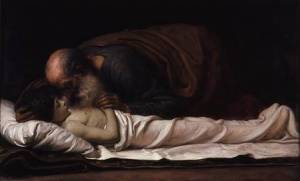 XTD70023 Elisha healing the son of the Shunamite widow (oil on canvas) by Leighton, Frederic (1830-96) oil on canvas Private Collection English, out of copyright